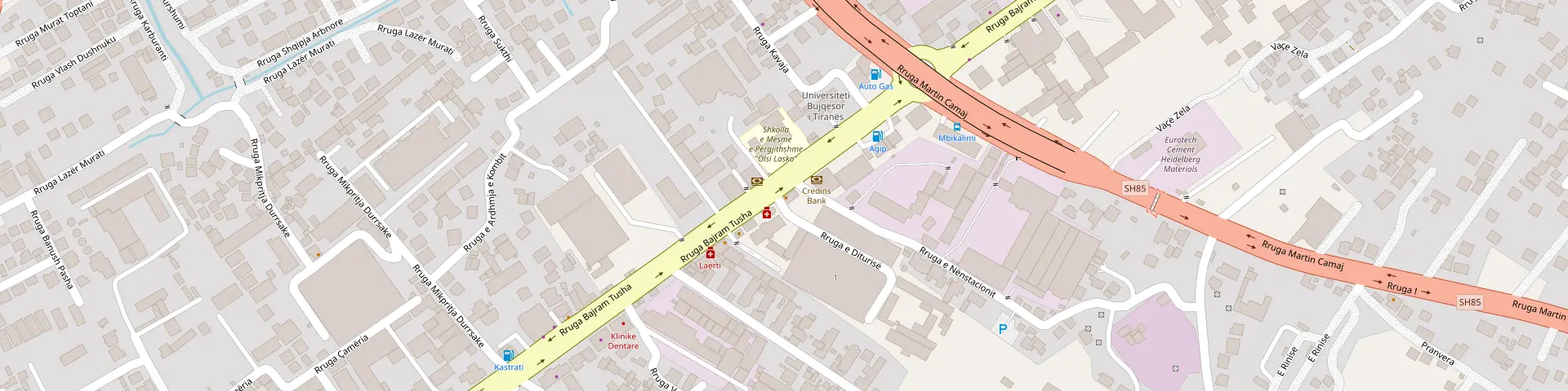 Map of the Techi office on Rruga Bajram Tusha, Durrës